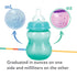 (3-Pack) 8 Oz 0+ Nuby Wide Neck Non-Drip Bottle - Baby Bottles with Anti-Colic Vari-Flo Valve - - Months - Aqua, Pink