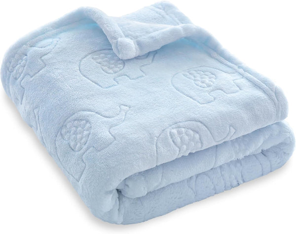 BORITAR Fleece Baby Blanket with 3D Elephant Design for Boys Girls, Ultra