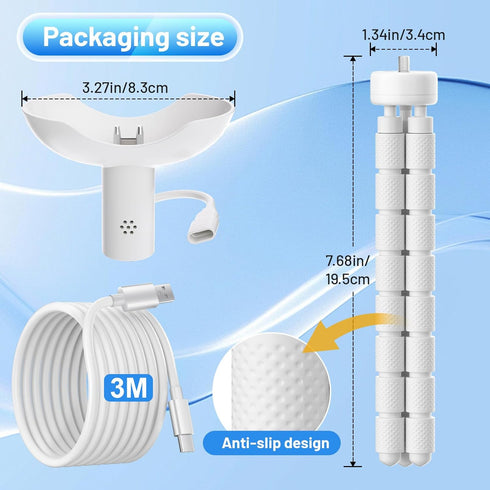 tihii 10FT Upgraded Tripod Charger Stand Compatible with Nanit ProPlus Baby Monitor & Original Camera with Type-C