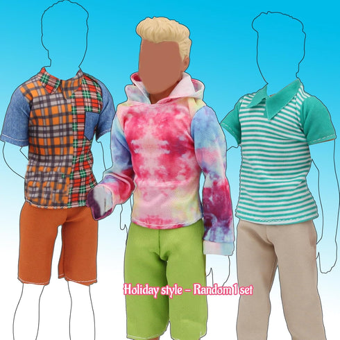 12 Inch 12'' (6 Sets, EuTengHao Doll Clothes for Boy Dolls with Jeans Leather Jackets Shorts Suits Sweatshirts T-Shirts