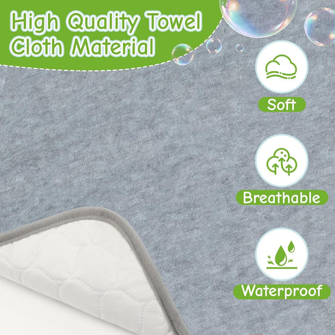 RAINFLOW Liner,2 Pack Waterproof,14.5"x 26.5" Portable Changing Pads - Changing Table Reusable Changing Pad Cover