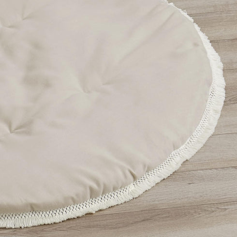 Tummy Sweet Jojo Designs Boho Bohemian Boy Girl Baby Playmat Time Infant Play Mat - Solid Taupe Beige Ivory Cream Off