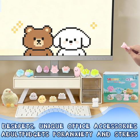 Yidayes 16pcs Pack,Fidget 4-8 8-12 (16pcs) Squishy Toys Kit,Include taba Squishies Party Favors for Kids Treasure Box