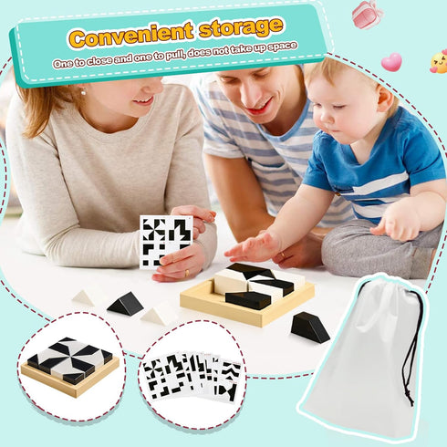 Generic 3D 120 Hidden Blocks Puzzle with Challenge Cards - Brain Teaser Logic Game for Kids Adults, Spatial Thinking