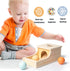 Busy Edition Montessori Toys for Babies 6-12 Months, Object Permanence Box Wooden Ball Drop Toy for Toddlers