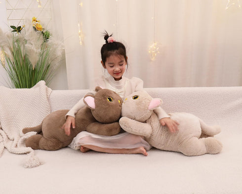 26.4 inch 5 lbs Cat Weighted Stuffed Animals, Large Plush Toy Pillow, Soft Kawaii Gifts for Adults and Kids