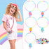 FLYINGSEEDS Mermaid Necklace Making Kit for Little Girls, Beaded Arts and Crafts with Shoulder Box