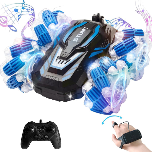 YEMIAI Remote Control Car, 2.4 Ghz 4WD Gesture Sensing RC Stunt Car, Double