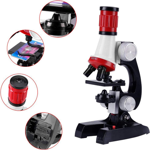Little World Science Kits for Kids, Beginner Microscope Kit with LED 100X 400X and 1200X Magnification