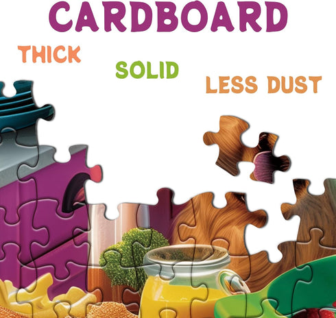 Dog Puppy Pizza Puzzles for Adults 1000 Pieces, Food Kitchen Jigsaw Puzzle, Animals Funny Puzzles