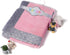 Bacati Solid Center Plush Blanket with Frame Style Border (Solid Baby Pink/Grey Border)