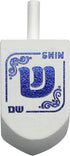 Izzy 'n' Dizzy Extra Large Blue and White Wooden Dreidels - Hanukkah Dreidel 2 Pack