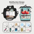 Hsnar Backpack Bike Red Hearts Waterproof Diaper Bag Large Capacity Baby Bag with Stroller Straps, Multi-Pocket Diaper