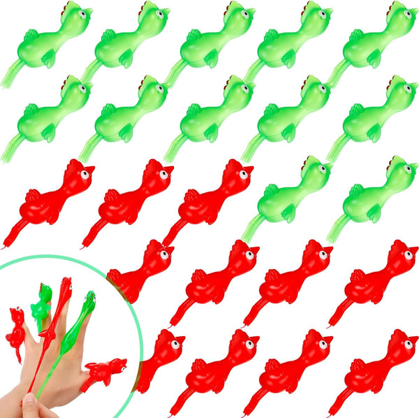 Sumind 32 Pieces Slingshot Chicken Flinger Party Favors Funny Mini Flying Rubber