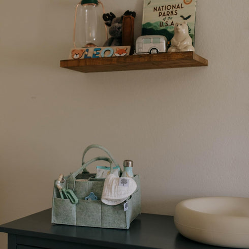 Parker Baby Diaper Caddy and Nursery Storage Bin - Removable Organizer Insert, Multi-Purpose Baby Essentials, Sage Green