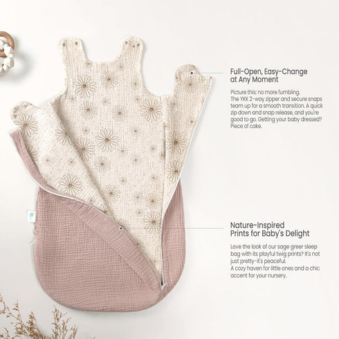 3-9 6-12 lulumoon Sleep Sack Muslin for Baby: Cotton Wearable Blanket for Months - Soft Lightweight Ideal for Nursery