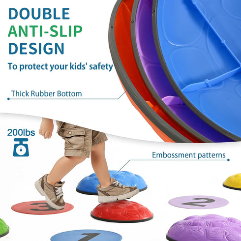 OUTREE Stepping Stones for Kids, 6 Pcs Balance Training and Sensory Coordination Stones