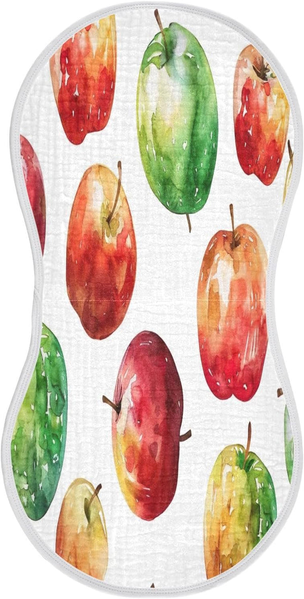 YETTASBIN Fresh Apple Muslin Baby Burp Cloth, Super Soft Absorbent Cotton Burp Rag