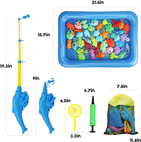 2-Player 3-5 Set TOY Life Magnetic Fishing Game for Kids - Toddler Fishing Pole with Fish Toys - Bath & Pool Toys
