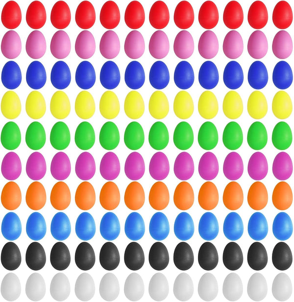 120 Pcs Plastic Egg Shakers, Easter Egg Shaker Percussion Musical Maracas, Plastic Easter Egg for Kids Toys Learning DIY