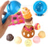 Set Ice Cream Toy Stacking Tower - Balancing and Stackable Scoop Ice Cream for Toddlers, Kids Pretend Food Play Kitchen