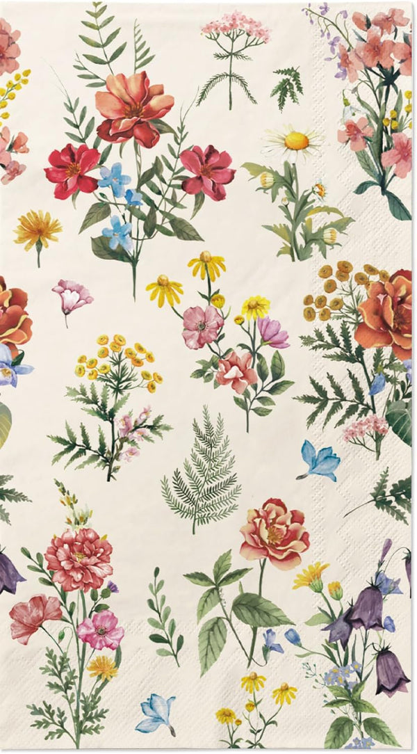 100 Flower Napkins Watercolor Floral Vintage Wild Flower Disposable Hand Towels Decorative