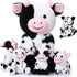 Sumind 5 Pcs Cow Plush Animals Set, Mommy Cow Stuffed Animal with 4 Baby Cute Cows for Boys Girls