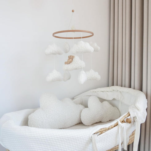 Goukurlsma Soft Cloud & Bear Baby Mobile for Crib | Neutral Nursery Mobiles for Baby Crib Mobile for Girls & Boys |