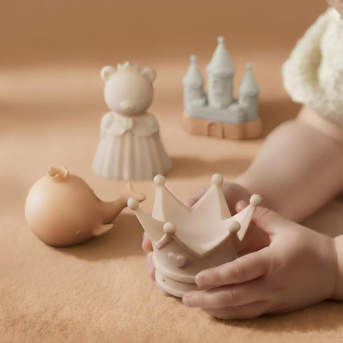 8Pcs Set MarcZero Princess Silicone Bath Toys for Toddlers Kids Babies,Bathtub Water Toys,Soft Squeezable Easy-Grip