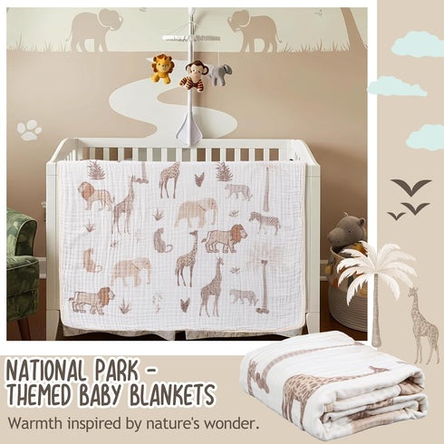 47 47 Inch SmoothNovelty Safari Animal Muslin Blanket x Warm Soft Cotton Muslin Swaddle Blanket Nursery Swaddling Wrap