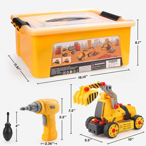 FLY2SKY 3 4 5 6 7 8 9 3 Set 6-8 Take Apart Toys for Year Old Boys in Construction Toy with Electric Drill Take Apart