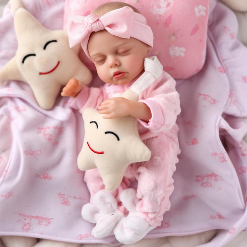 12 Inch Set 3+ BABESIDE Lifelike Reborn Baby Dolls Vinyl Full Body, Soft Realistic Baby Doll Sweet Sleeping Preemie