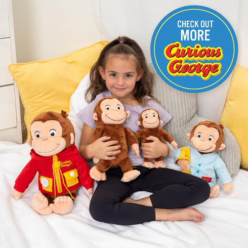 KIDS PREFERRED Curious George Monkey Plush Toys, 12 Inches, Soft Cuddle Gifts for Baby and Toddler Boys and Girls