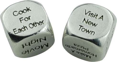Date Night Dice, 2 Metal Dice, 36 Possible Date Nights, Great Fun Date Night Idea