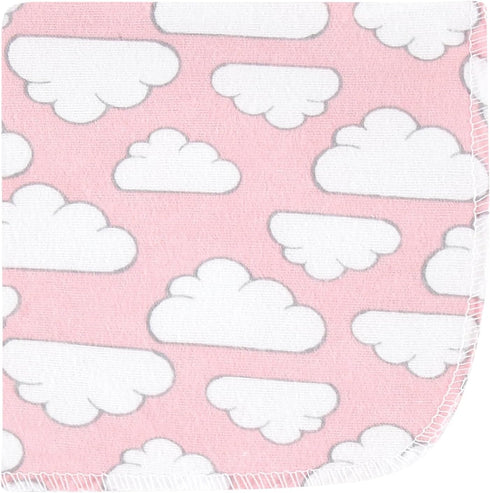 10-Pack, Hudson Baby Unisex Baby Flannel Cotton Washcloths Girl New Elephant, One Size