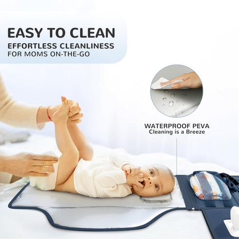 Portable Diaper Changing Pad with Shoulder Strap, Detachable Travel Changing Pad with Baby Wipes Pocket, Gifts for Baby