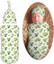 Watercolor Shamrock Newborn Swaddle Blankets Hat Sets Soft Baby Receiving Blanket Swaddle