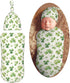 Watercolor Shamrock Newborn Swaddle Blankets Hat Sets Soft Baby Receiving Blanket Swaddle