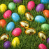 104 Count 2.3 Inch Taboom Bulk Easter Plastic Eggs Empty Colored & Gold Fillable Egg with Strong Snap-Tight Seal