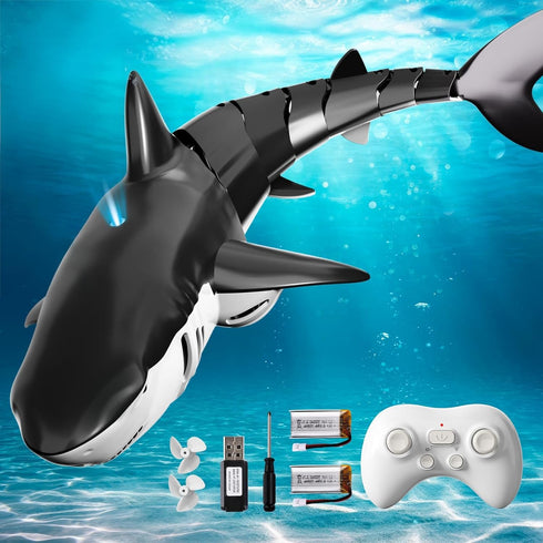 2.4GHz Remote Control Shark Toy for Pool, 1:18 Scale High Simulation RC