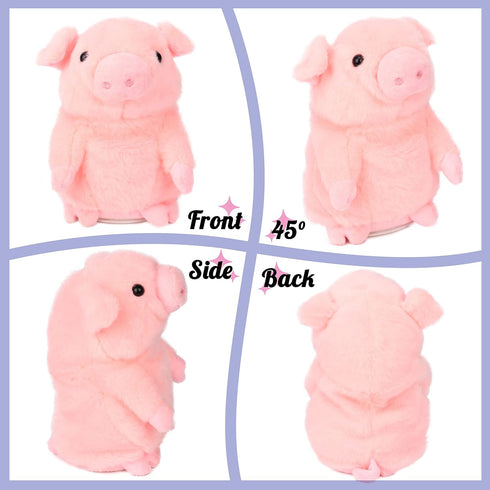 Hopearl Talking Pig, Repeats What You Say, Nodding Electric Interactive Animated Toy for Toddlers, Pink