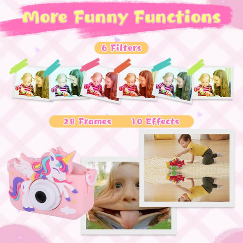 Envyvip 3-8, 3 4 5 6 7 8 1080P, 32GB Unicorn Toys Camera for Kids Girls Age Toddler Kids Digital Camera Christmas