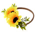Tieback Daisy Flower Crown Headband, Elastic Sunflower Floral Wreath for Baby Girl Toddler Hair Accessories