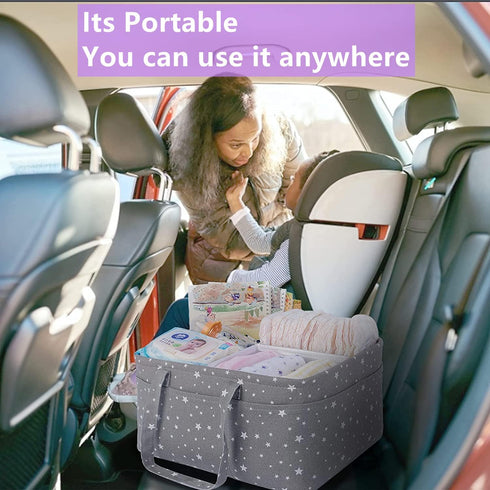Baby Diaper Caddy Organizer, Extra Large Portable Diaper Caddy Basket for Changing Table, Newborn Registry Baby Shower