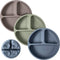 WeeSprout Suction Plates for Babies & Toddlers - 100% Silicone, Divided Design, Microwave & Dishwasher Friendly, 3 Pack
