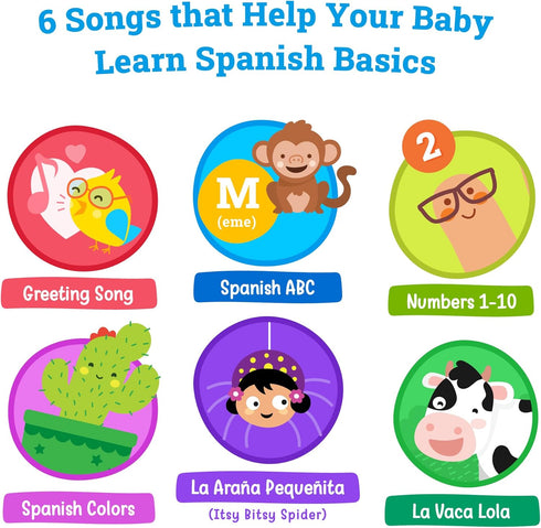 Canta Con Jess 13 6 Spanish Learning Songs Musical Board Book for Babies & Toddlers | Bilingual Sound Book | Great