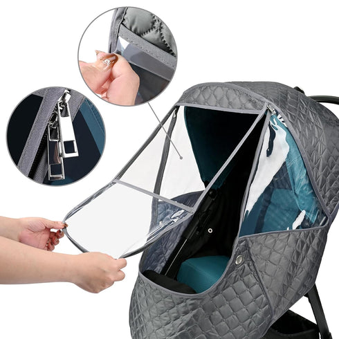 Bebamour Stroller Rain Cover,Universal Stroller Accessory,Waterproof,Windproof Protection,Protect from Dust Snow,Baby