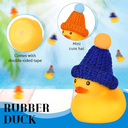 12 12 Chivao Pcs Rubber Ducks with Sunglasses/ Hats/ Headwear Small Mini Carnival Cruise Birthday Rubber Duckies