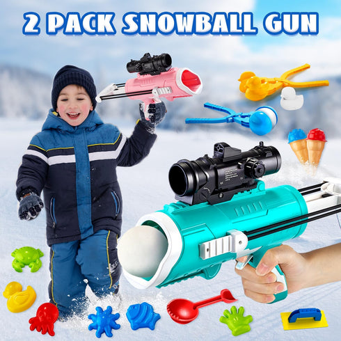 28 Pack Snow Toys-Snowball Maker Toy for Kids Winter Outdoor Toys with Snowball Launcher, Duck Snowball Maker, Animal