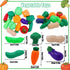 77Pcs 3 Pretend Play Kitchen Accessories for Kids, Cutting Fruits Vegetables Hamburger Toy Kitchen Accessories